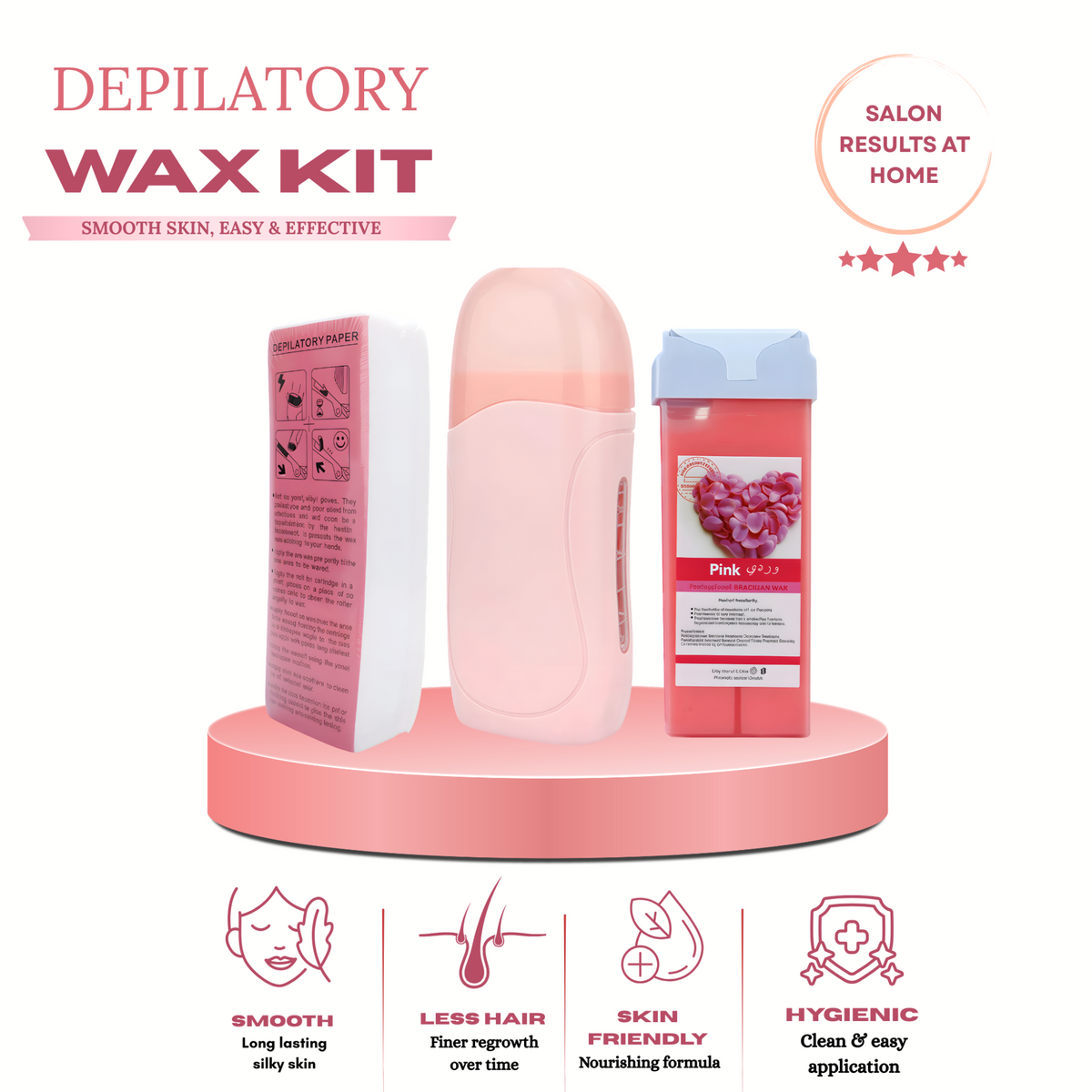 Roll-On Wax Kit – Smooth, Salon-Quality Hair Removal at Home