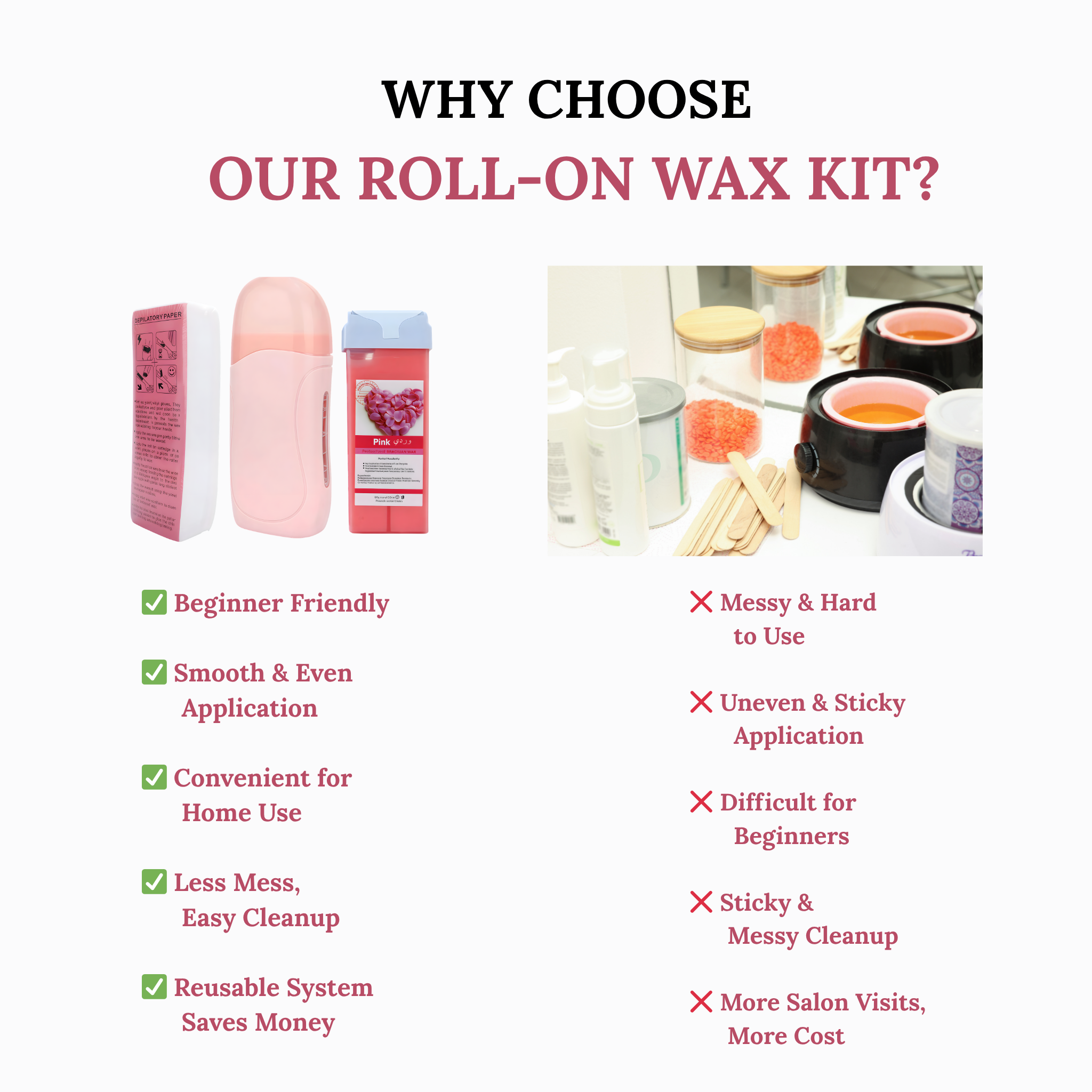 Roll-On Wax Kit – Smooth, Salon-Quality Hair Removal at Home